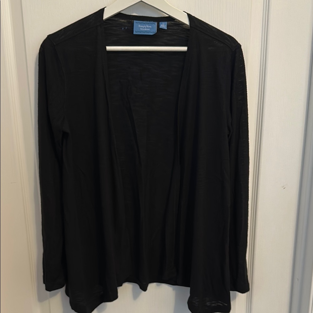 Black Open Front Cardigan